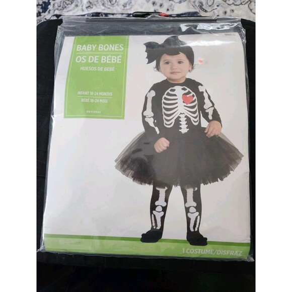 Baby Bones Skeleton Child Costume Girl Cute Suit Yourself Fancy Dress Halloween - Picture 5 of 5